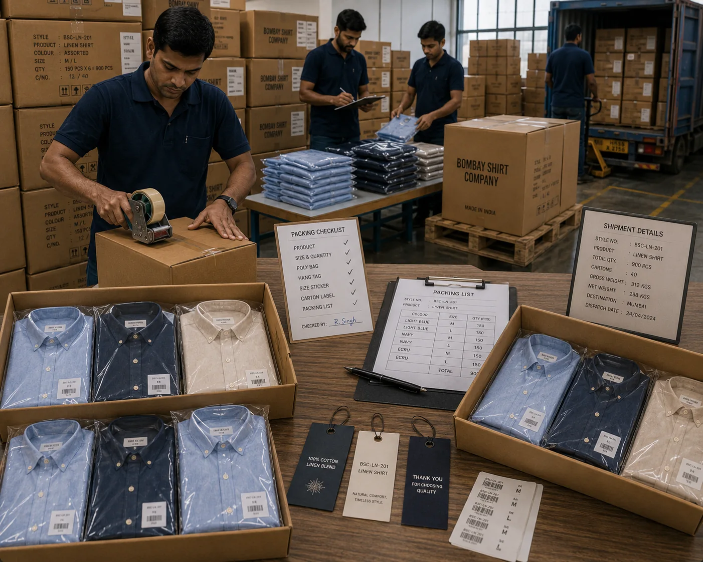 Representative packing and shipment operation