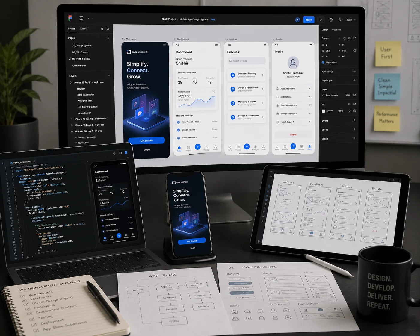 Representative app and UI design workspace