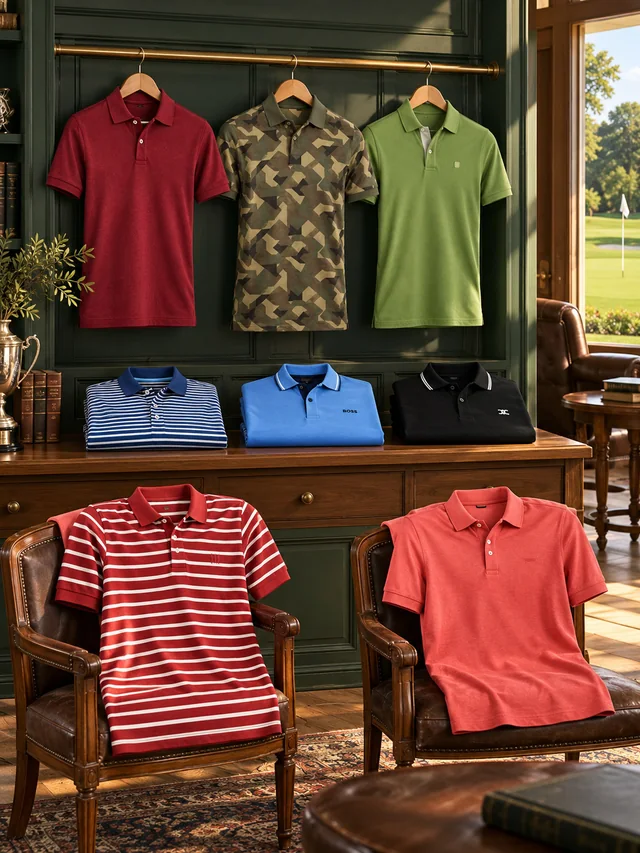 On course: A clubhouse wardrobe, from solid colour to fine stripes.