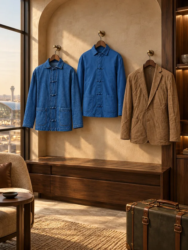 Easy structure: Loop fastenings and relaxed tailoring, ready for the city.