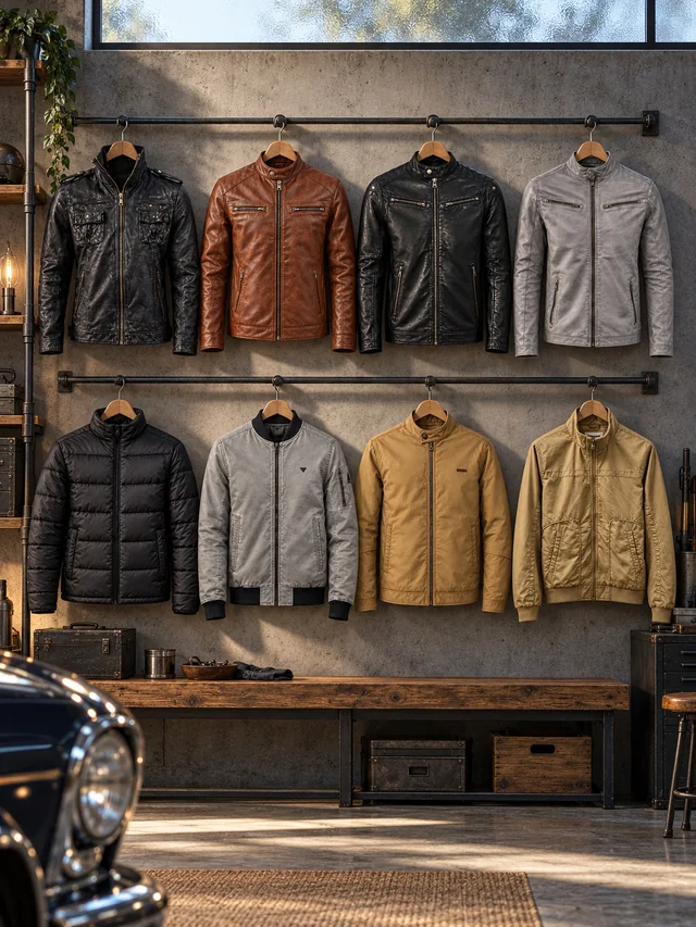 City limits: Leather, padding and lighter layers in an urban wardrobe.
